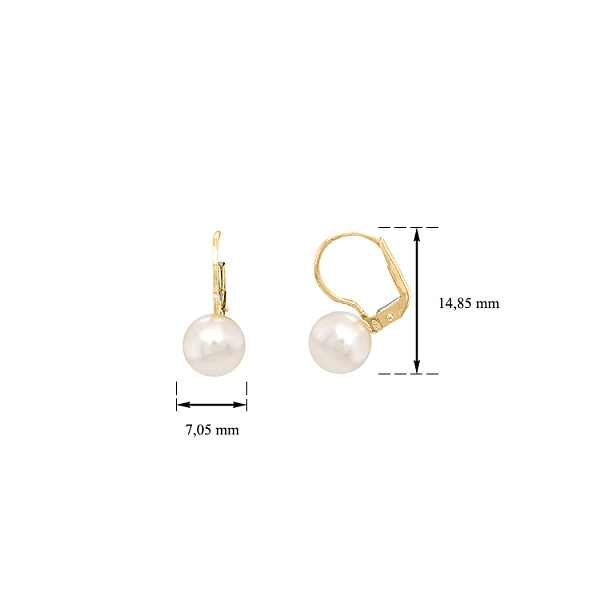 Gold Pearl Earrings