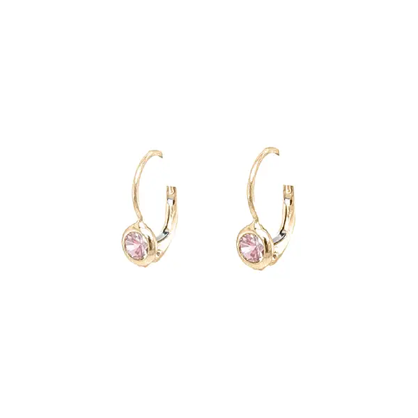 Gold Earrings with Zircons
