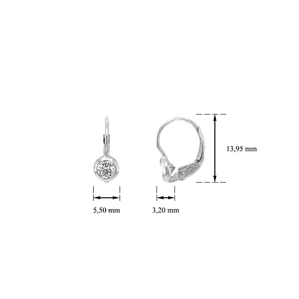 Gold Earrings with Zircons