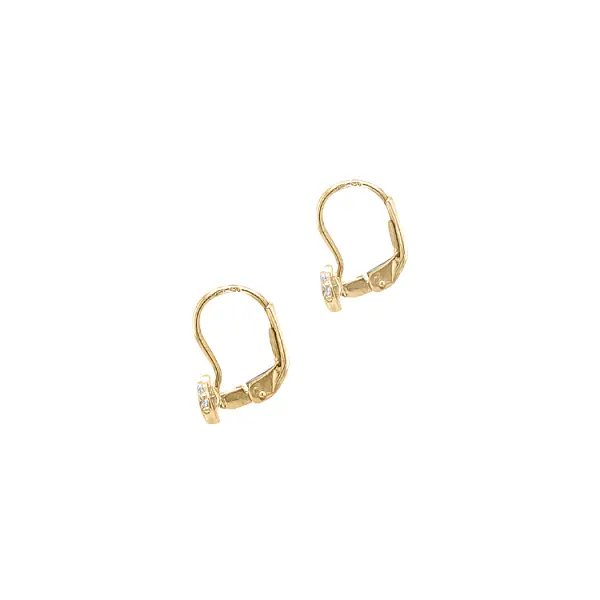 Gold Earrings Hearts with Zircons