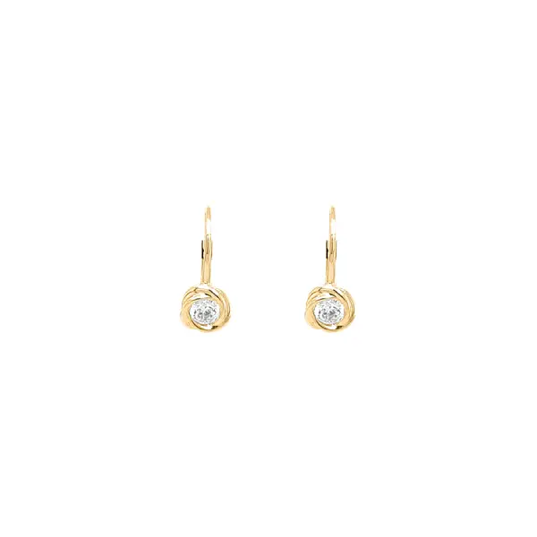 Gold Earrings with Zircons