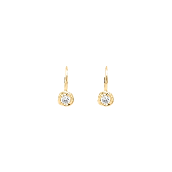Gold Earrings with Zircons