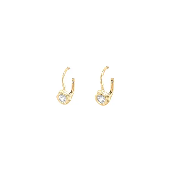 Gold Earrings with Zircons