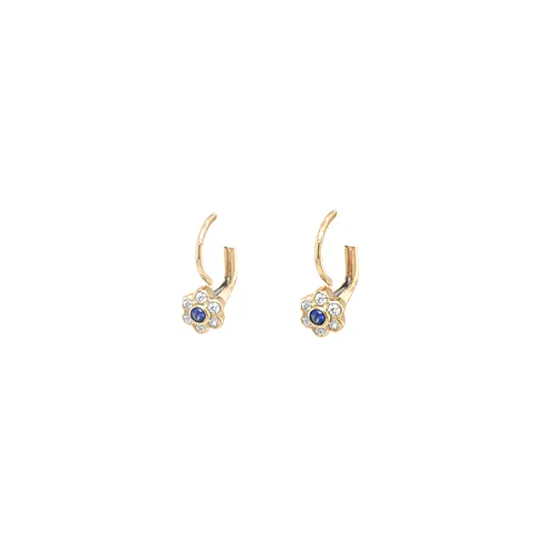Gold Earrings with Zircons