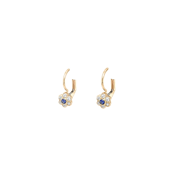 Gold Earrings with Zircons
