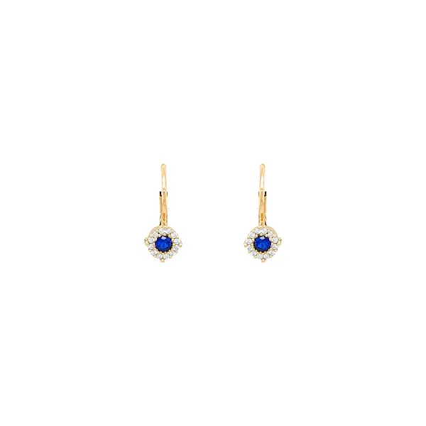 Gold Earrings with Zircons