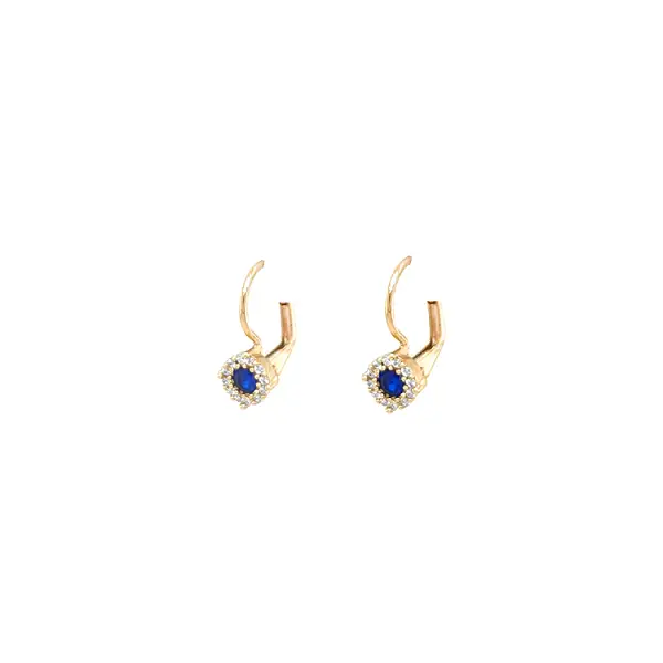 Gold Earrings with Zircons