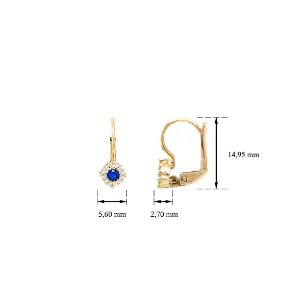 Gold Earrings with Zircons