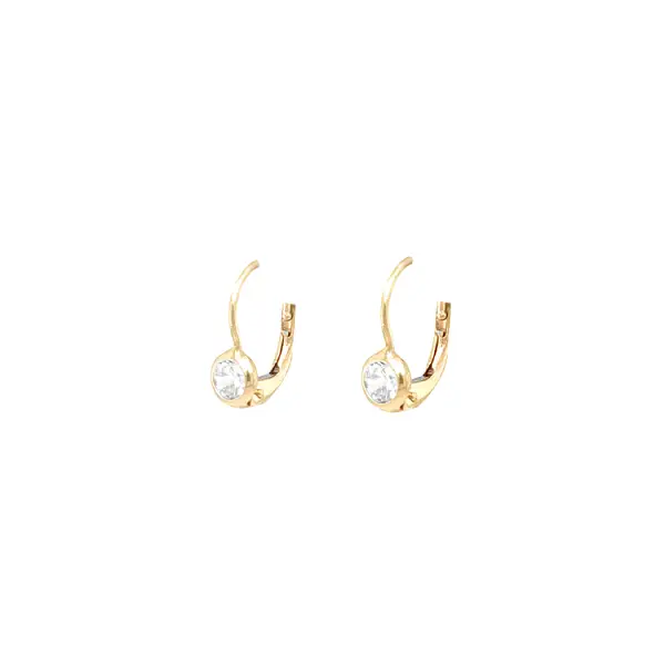 Gold Earrings with Zircons