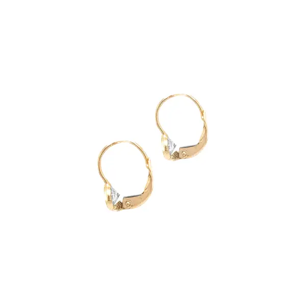 Gold Earrings with Zircons
