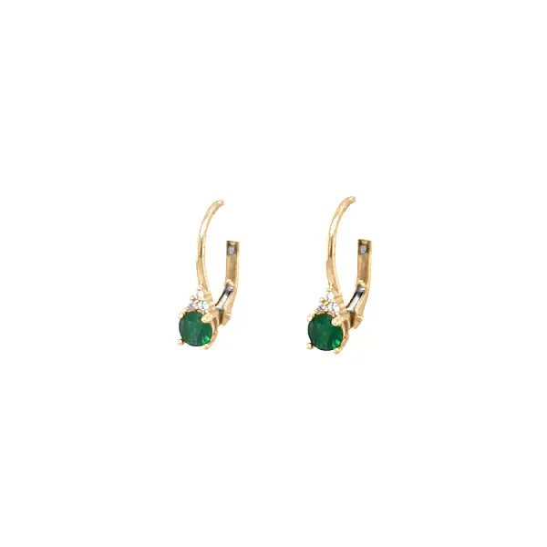 Gold Earrings with Zircons