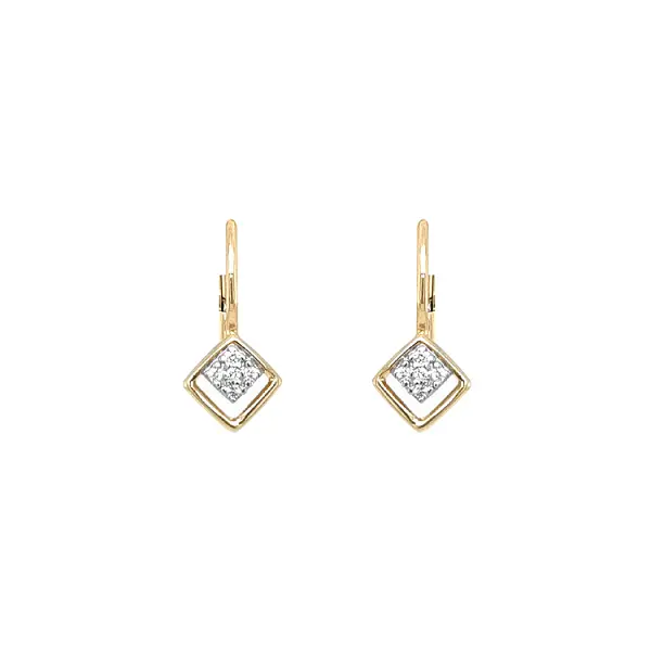 Gold Earrings with Zircons