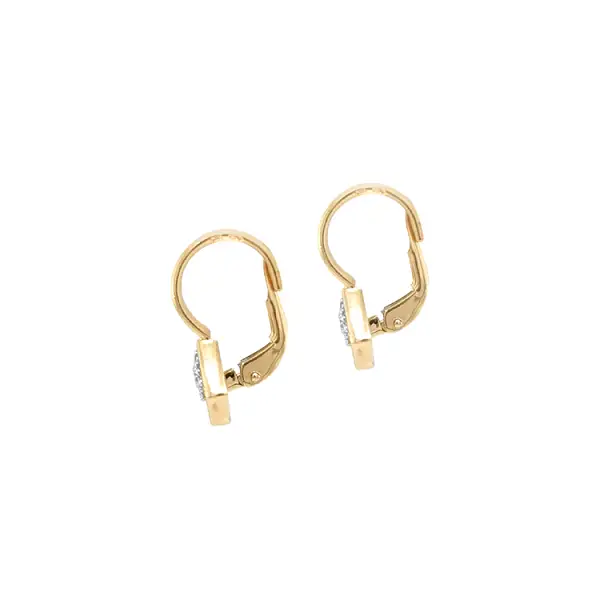 Gold Earrings with Zircons