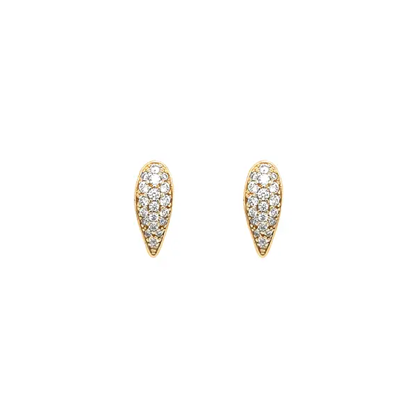 Gold Earrings with Zircons