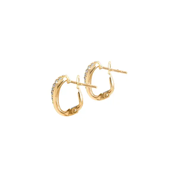 Gold Earrings with Zircons