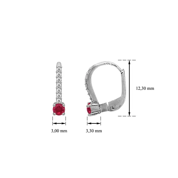 Gold Earrings with Zircons