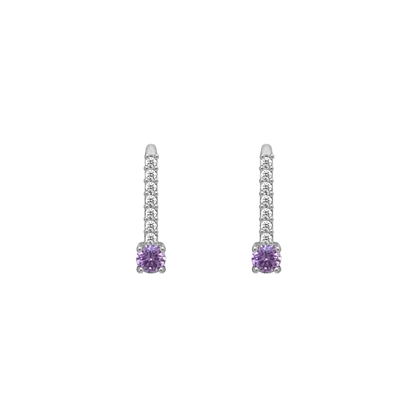 Gold Earrings with Zircons