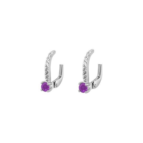 Gold Earrings with Zircons