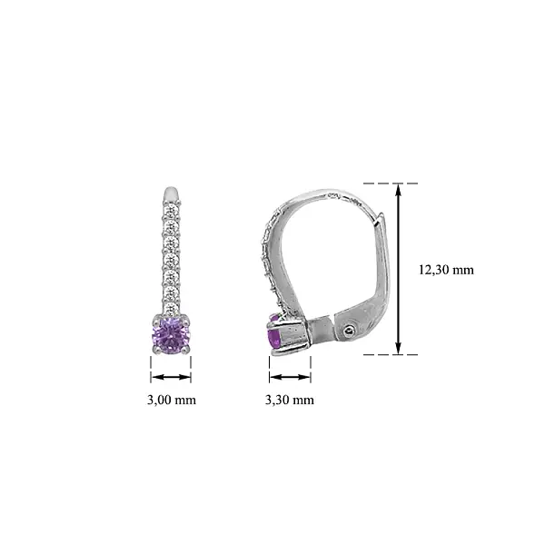 Gold Earrings with Zircons