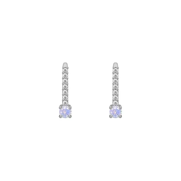 Gold Earrings with Zircons