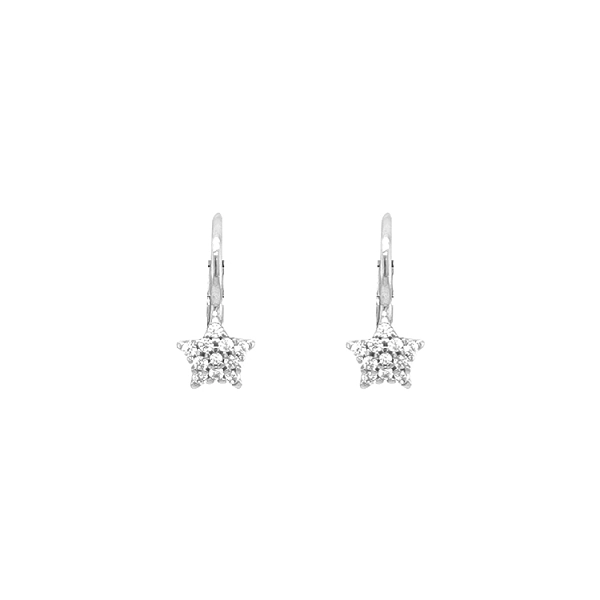Gold Earrings Starfish with Zircons