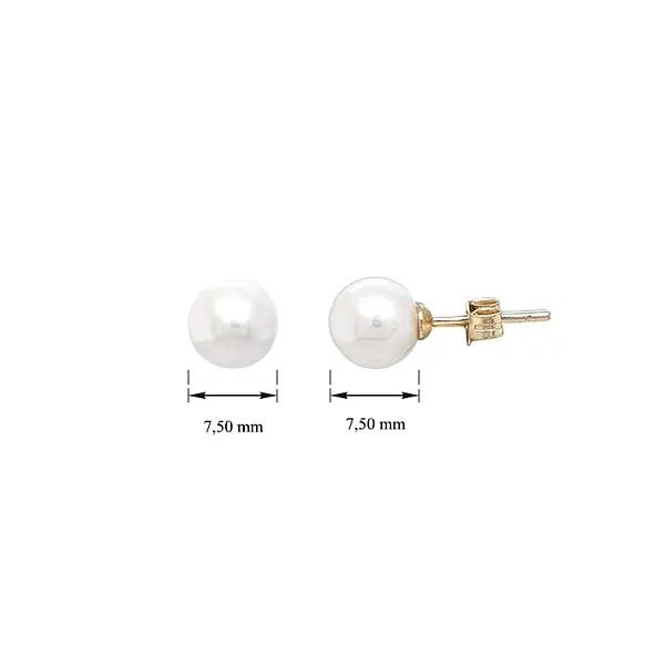 Gold Pecko Earrings with Pearl