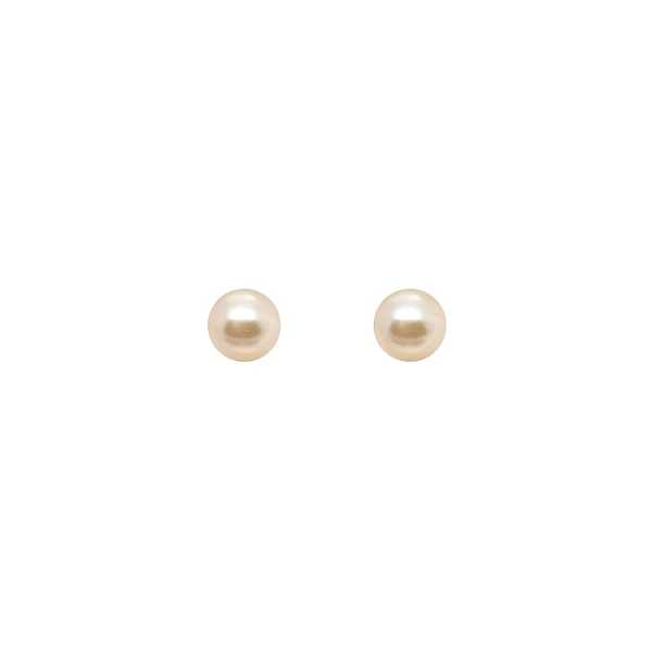White Gold Pearl Earrings