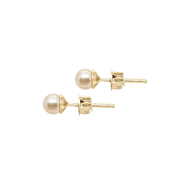 White Gold Pearl Earrings