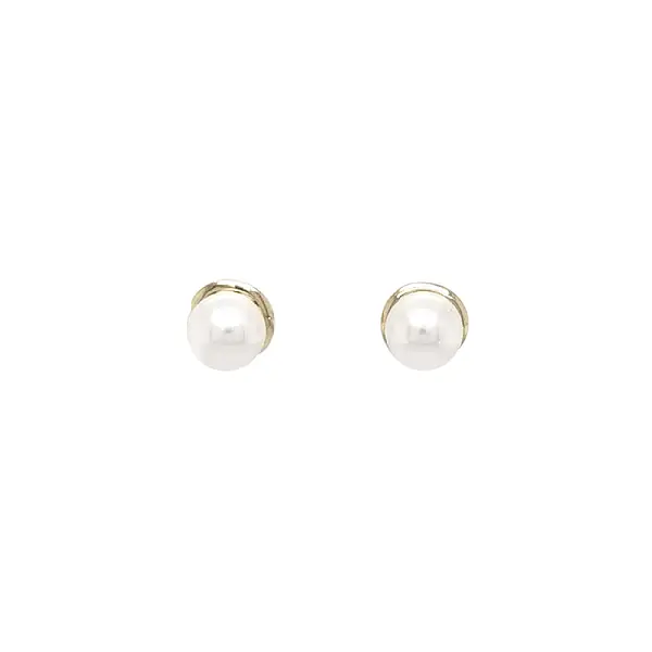 Gold Pecko Earrings with Pearl