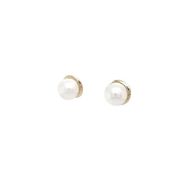 Gold Pecko Earrings with Pearl