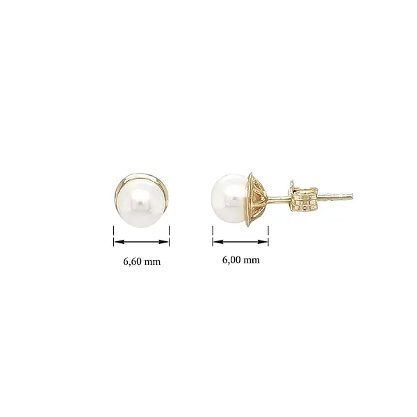Gold Pecko Earrings with Pearl