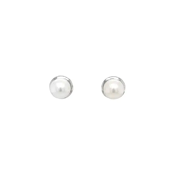 Pecky Earrings with White Gold Pearl