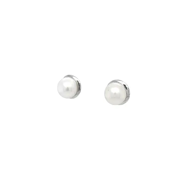 Pecky Earrings with White Gold Pearl