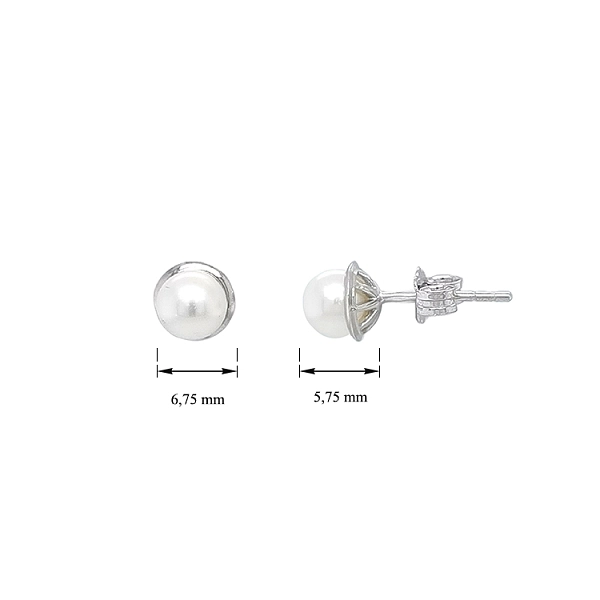 Pecky Earrings with White Gold Pearl