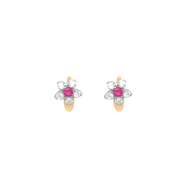 Gold Earrings with Zircons