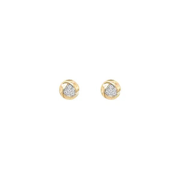 Gold Pecky Earrings with Zircones