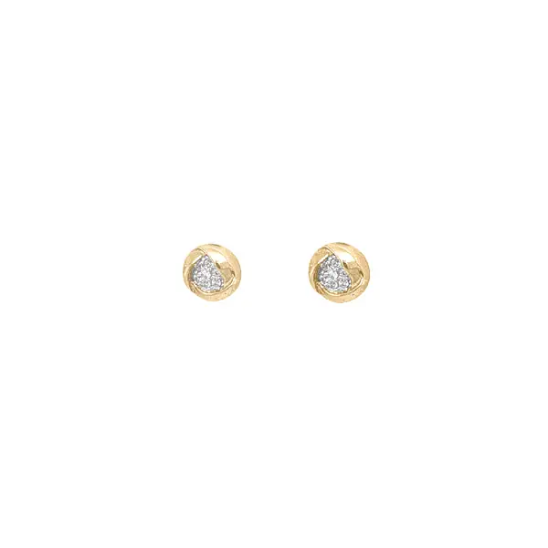 Gold Pecky Earrings with Zircones