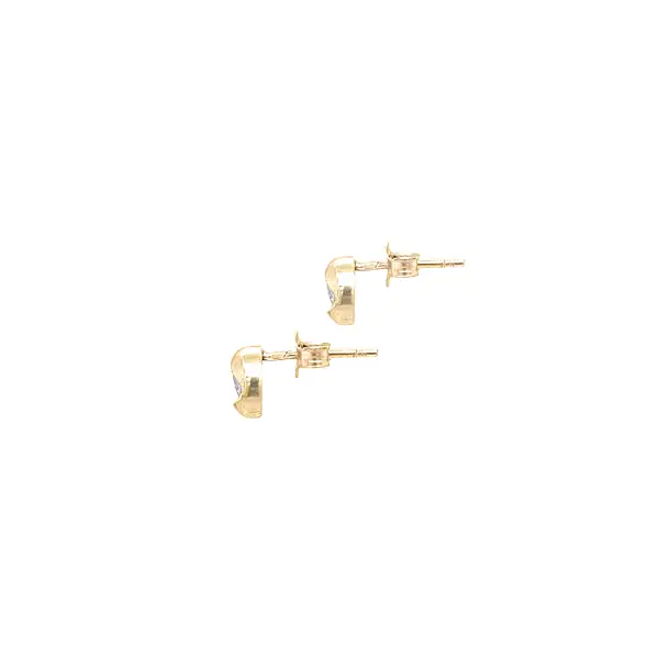 Gold Pecky Earrings with Zircones