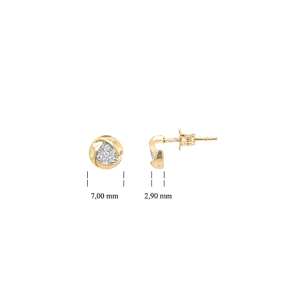 Gold Pecky Earrings with Zircones