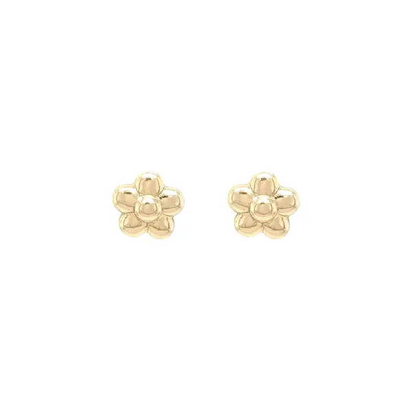 Gold Pecky Earrings Flowers
