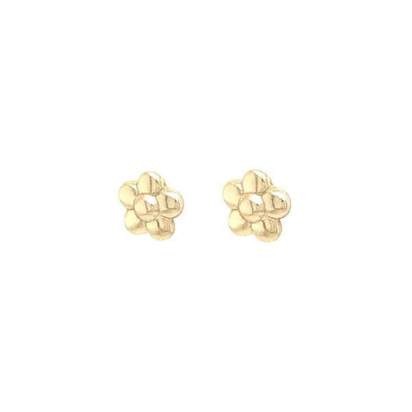 Gold Pecky Earrings Flowers
