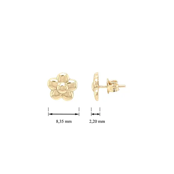 Gold Pecky Earrings Flowers