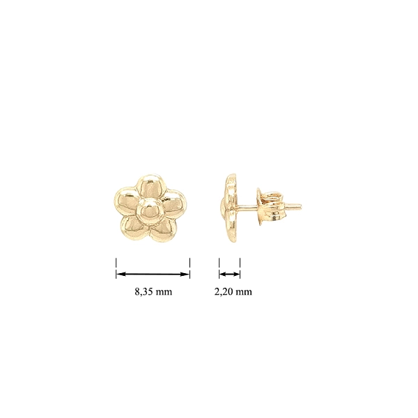 Gold Pecky Earrings Flowers
