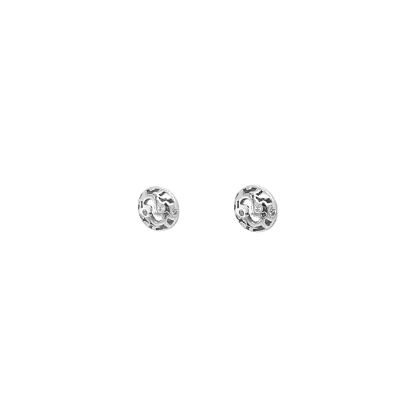 Gold Pecky Earrings with Zircones