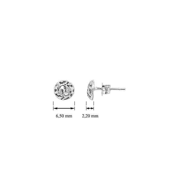 Gold Pecky Earrings with Zircones