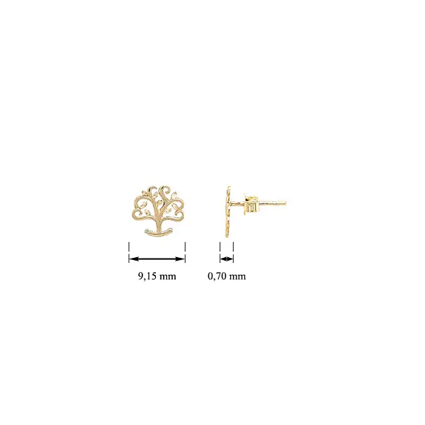 Gold Earrings Tree of Zittau