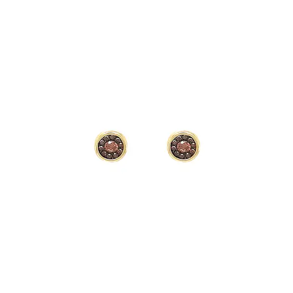 Gold Pecky Earrings with Zircones