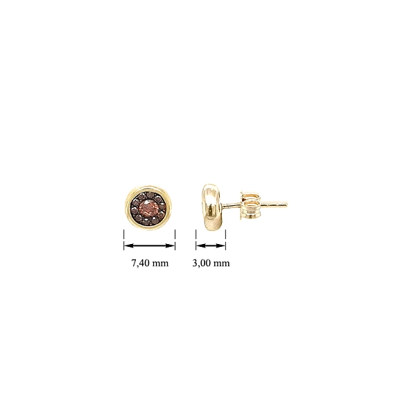 Gold Pecky Earrings with Zircones