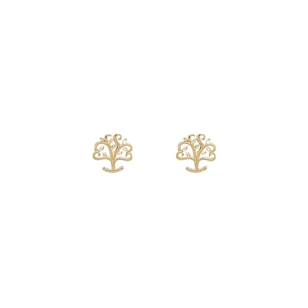 Gold Earrings Tree of Life