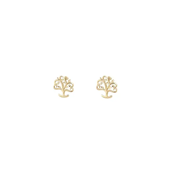 Gold Earrings Tree of Life